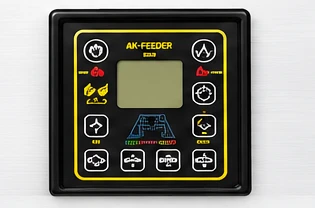 Close-up of the AK Feeder control panel